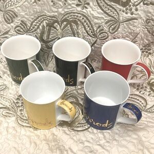 Harrods - espresso multi color set of 5 cups - NWOT